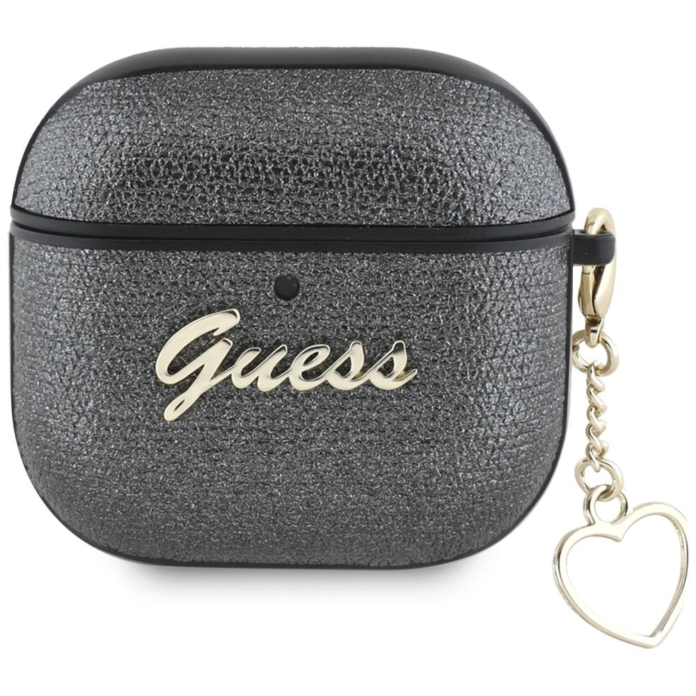 Etui Guess Metallic Script Charm Do      Airpods 4 Czarny