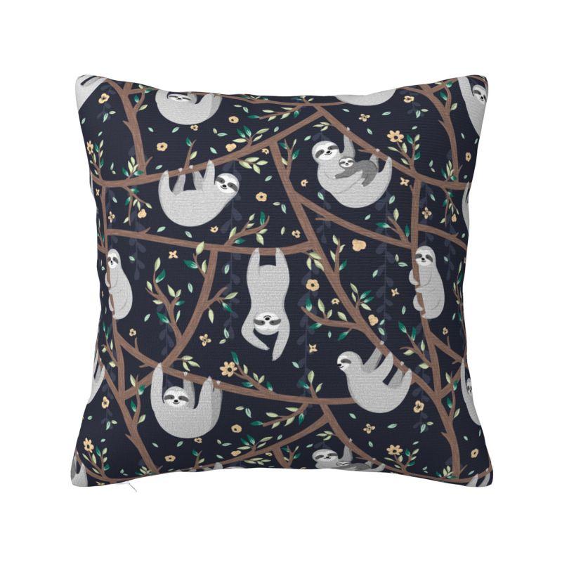 Luxury Not Fast Not Furious Cute Sloth Cushion Covers Xcm Velvet Throw Pillow Case for Car Square Pillowcase Home Decor
