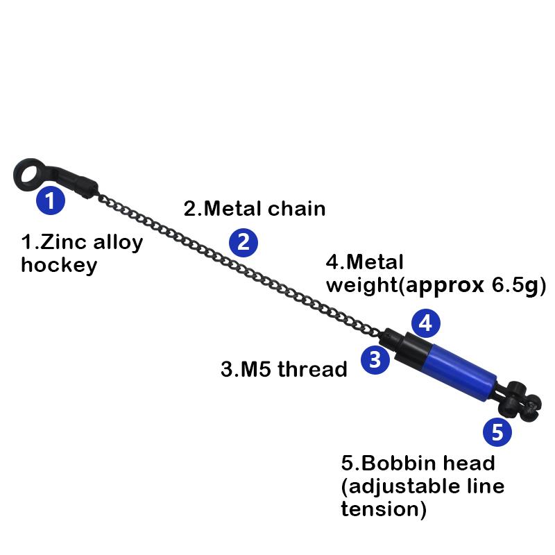Jednodílné Cívky pro lov kaprů Swingers Signalizátory záběru Kovový řetízek 4 barvy Signalizátor záběru Rybářské potřeby pro rybářský prut Terminál náčiní Příslušenství