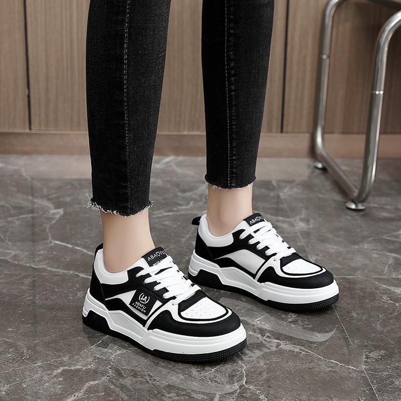 RD6501 new women's shoes 2025 spring and summer color matching breathable thick sole heightening round head wear-resistant board shoes street shot K