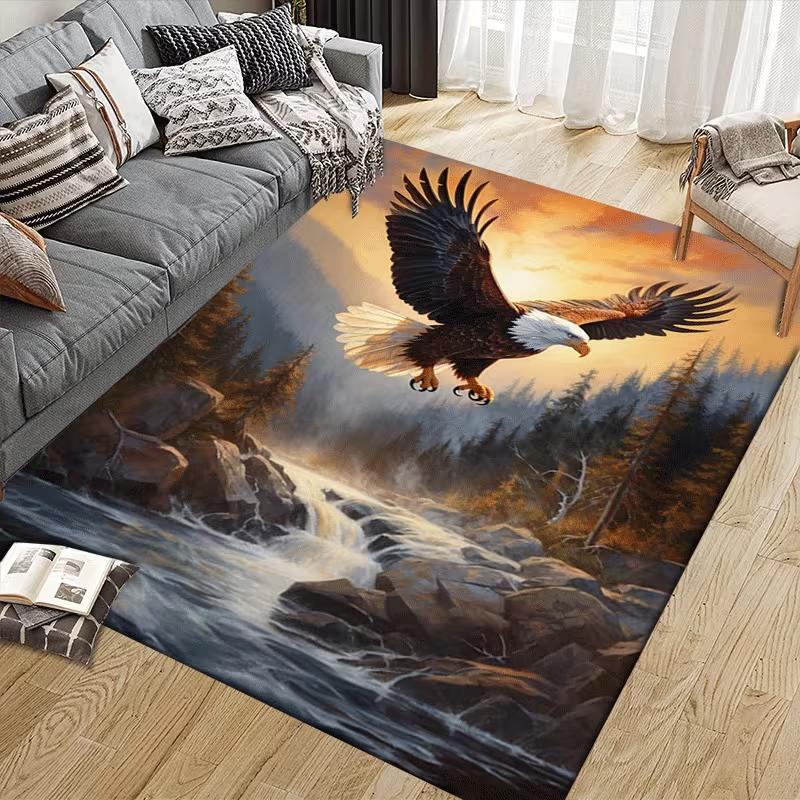 Eagle and Wolf Design Carpet Eagle and Wolf Pattern Suitable for Living Room Bedroom Office and Other Bedroom Decoration Carpet