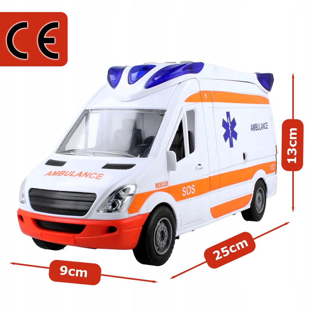 [PACZB] Ambulanza + Barella Ambulanza con Suono Motorizzato LED Z3170