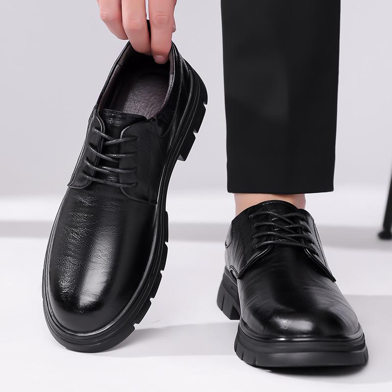 Fashion Autumn Winter English Platform Casual Derby Shoes for Men Fashion Casual New Designer Black Wedding Shoes Male Warm Cotton Shoes