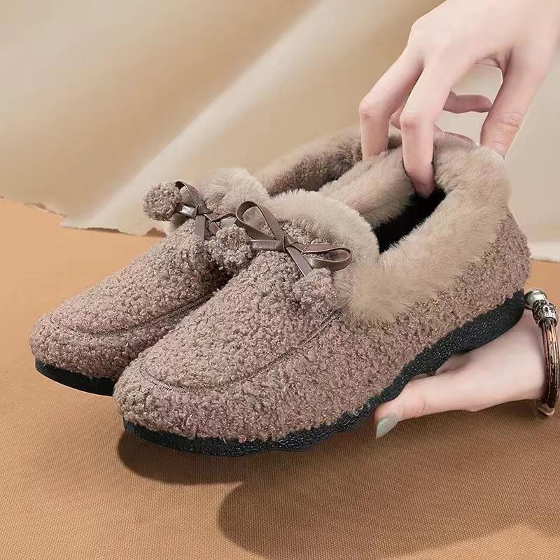 Winter Warm Womens Flat Shoes Indoor Cotton Slippers With Thick Sole Anti-Slip Warm Footwear Soft Bottom Zapatillas De Mujer