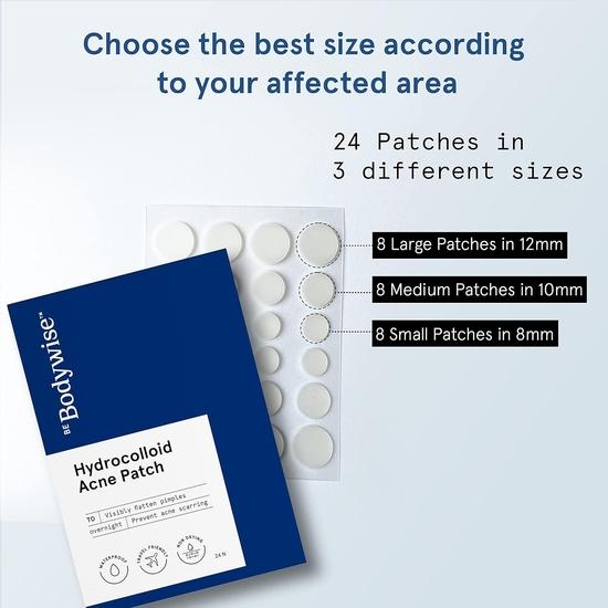 Be Bodywise Akne Pickel Patch für Frauen(24 Punkte | 3 Größen) & 2% Salicylsäure Gesichtswaschgel für Frauen 100ml | Reinigt Ihre Haut porentief und beugt Akne vor