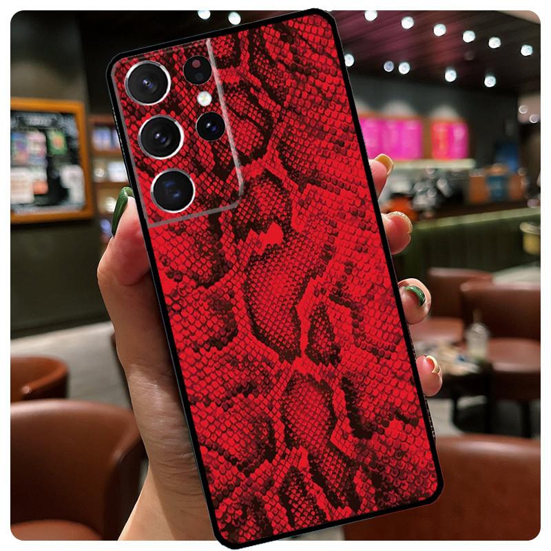 Snake Skin Silicone Case For Samsung Galaxy S23 S22 Ultra S21 S20 FE S8 S9 S10 Plus Note 20 Ultra Cover