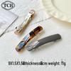 Minimalist Leopard Print Square Hair Clip: Shiny Spring Clip for Women's Half-Up Styles