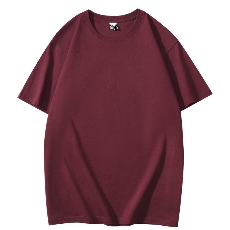 Camiseta Unisex de Algodón Puro Pesado 200g, Hombro Caído, Doce Colores, Corte Holgado de Manga Corta
