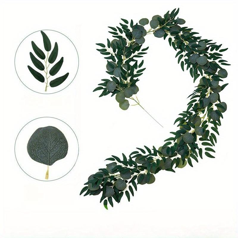 1Pc Eucalyptus Mixed 7-Leaf Willow Leaves (39.37 Inches/78.74 Inches), Can Be Used for Outdoor Ceremony Decoration, Table C Enterpiece