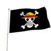 New One Piece 90*150CM Polyester Monkey D Luffy Skull Flag Room Wall Decor One Piece Straw Hat Pirates Trumpet Banner Flag Gift