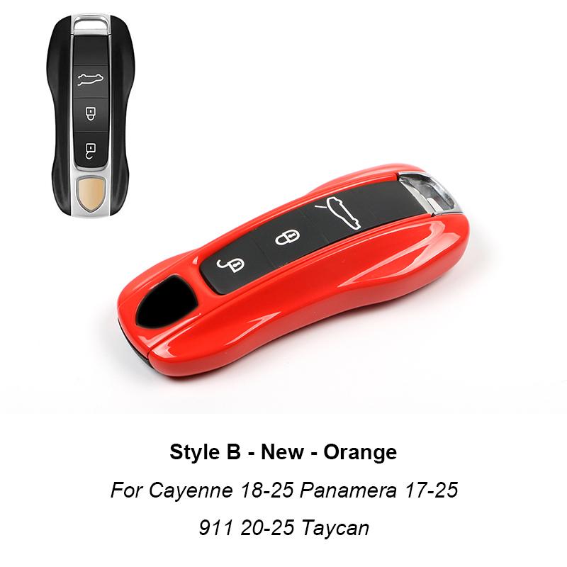Für Porsche Cayenne 2011-2024 Panamera 911 Taycan Macan 14-24 718 Cayman Boxster Unifarbene ABS-Autoschlüsselhülle Abdeckung Zubehör