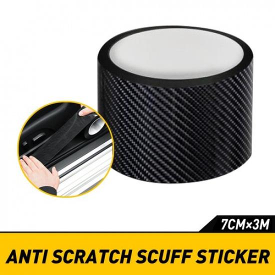 Auto Car Carbon Fiber Door Plate Bumper Scuff Sill Cover Anti Scratch Sticker EA