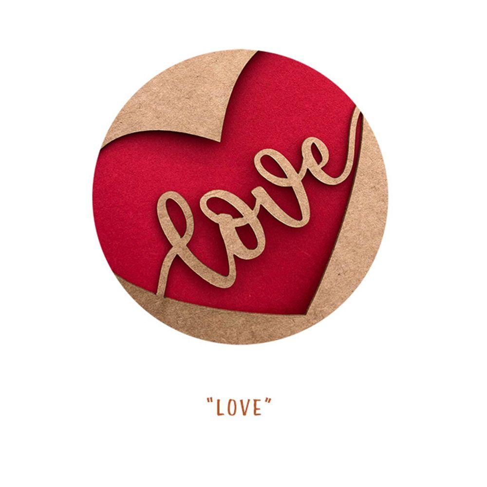 Gift Greeting Kraft Paper Wedding Love Decoration Invitation Card Love Heart Valentines Day