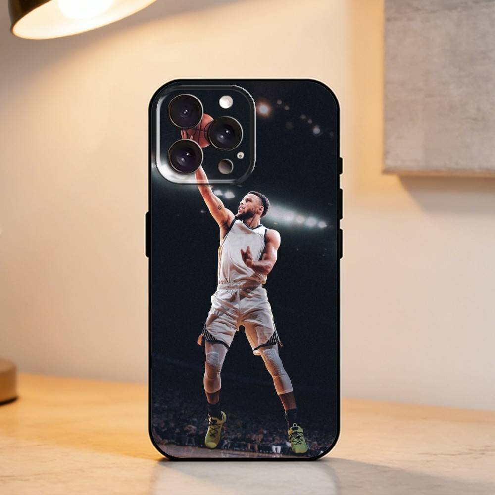 B-Basketball Star S-Stephen Curry   Phone Case For iPhone 17,16,15,14,13,12,11 Plus,Pro Max,XS,Soft Silicone Black Cover
