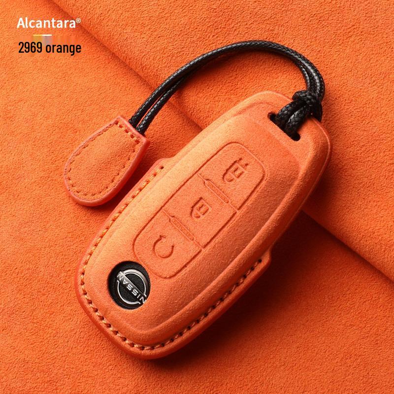 Nissan Teana/X-Trail/Qashqai/Tiida Key Case: Suede, Full Coverage, Tanlu Buckle