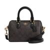 Rowan 18 Frontlogo klassisch und elegant PVC Schulter Crossbody Tasche Handtasche kleine Größe Damen braun Presbyopie und schwarz