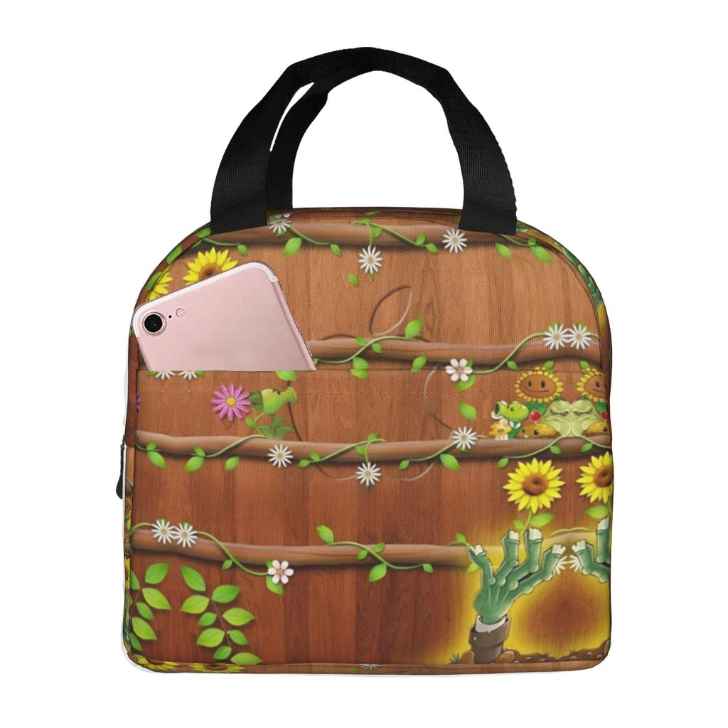 Custom Plants Gaming Zombies Insulated Lunch Bags for School Office Video Game Waterproof Thermal Cooler Lunch Box Unisex