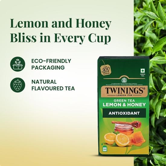 Twinings Green Tea Lemon & Honey, 25 Teabags, Green Tea, Sweet Honey & Tangy Lemon