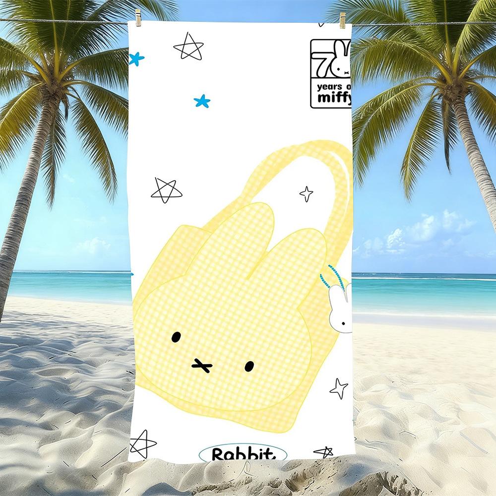 Miffy Rabbit Beach Towel Microfiber Quick Drying Absorbent Cartoon Printed Seaside Resort Bath Towel