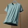 Men's Quick-Dry Stretch Sports T-Shirt - Breathable, Sweat-Wicking, Crew Neck, Ice Silk Short Sleeve