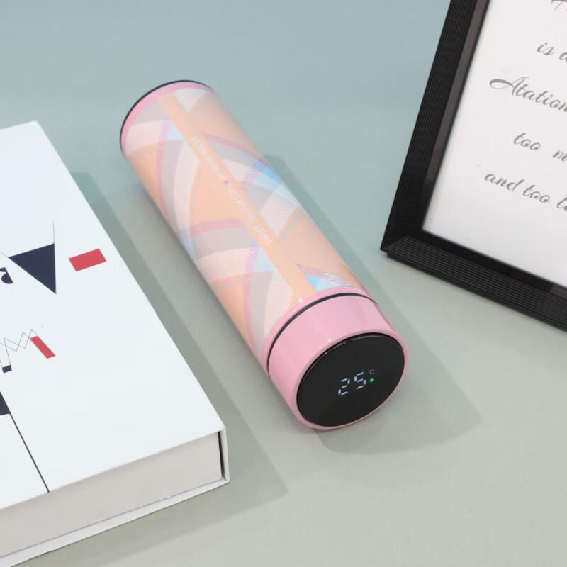 Shangqi Smart Temperature Display Plaid 304 Stainless Steel Thermos Set