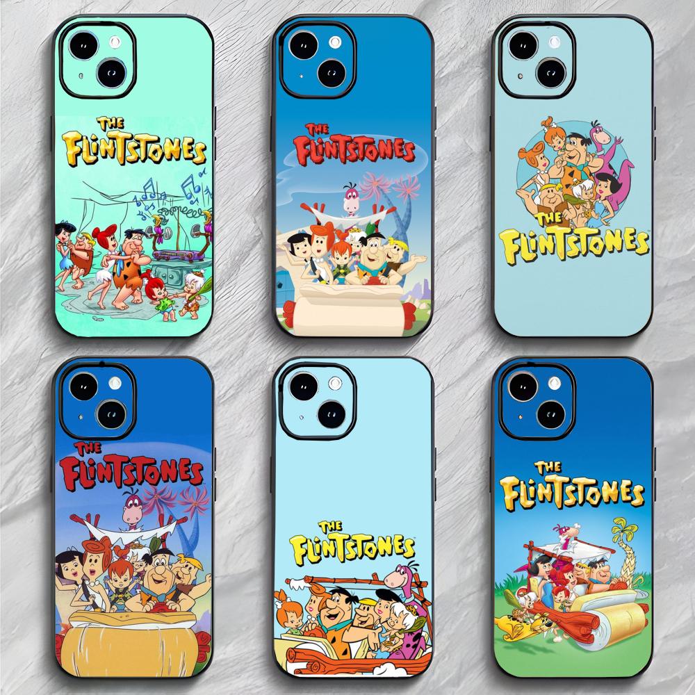 Classic Cartoon The F-Flintstones Phone Case Black Matte Thin Phone Case For iPhone17 16 15 14 13 ProMax