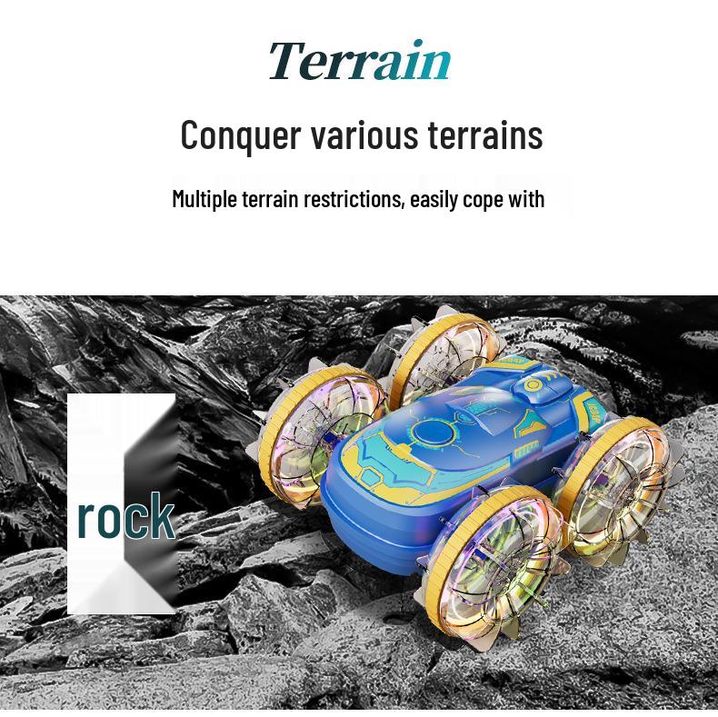 Amphibious 4WD Gesture-Control Stunt Car: Double-Sided Off-Road Tumbling Remote Control Toy for Kids