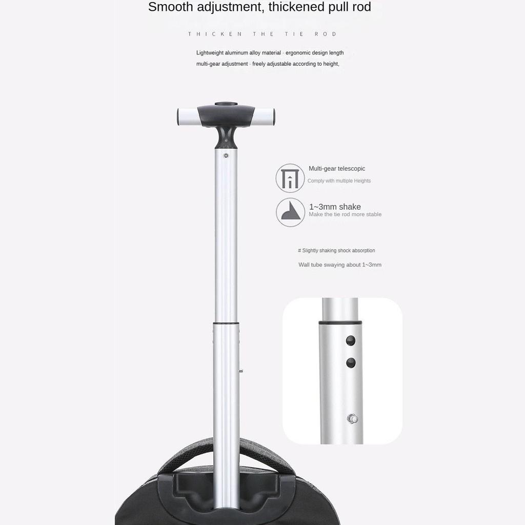 Unisex 18 Inch Wheeled Rolling Backpack for Students Travel Durable Luggage Bag