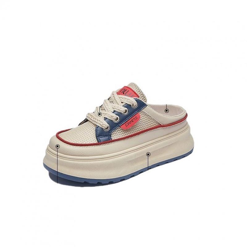 Thick-soled versatile and high-white shoes for women's 2025 new summer breathable sports shoes for women's niche lightweight board shoes