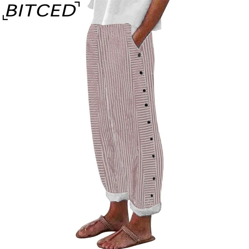 BITCED Dámské módní ležérní jednobarevné kalhoty a capris