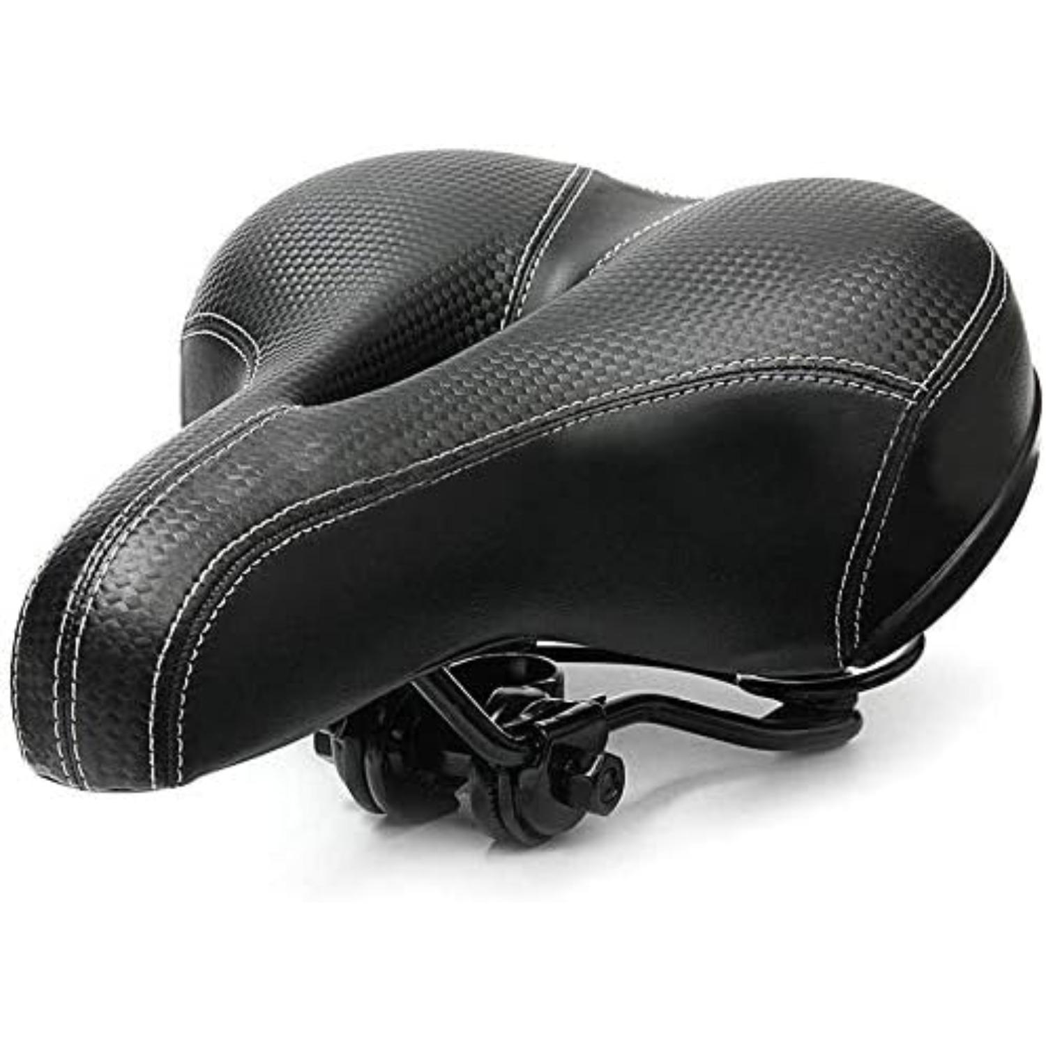 Bike Seat Comfort Saddle Dual Spring Designed with Memory Foam Breathable Soft Bicycle Cushion чёрный