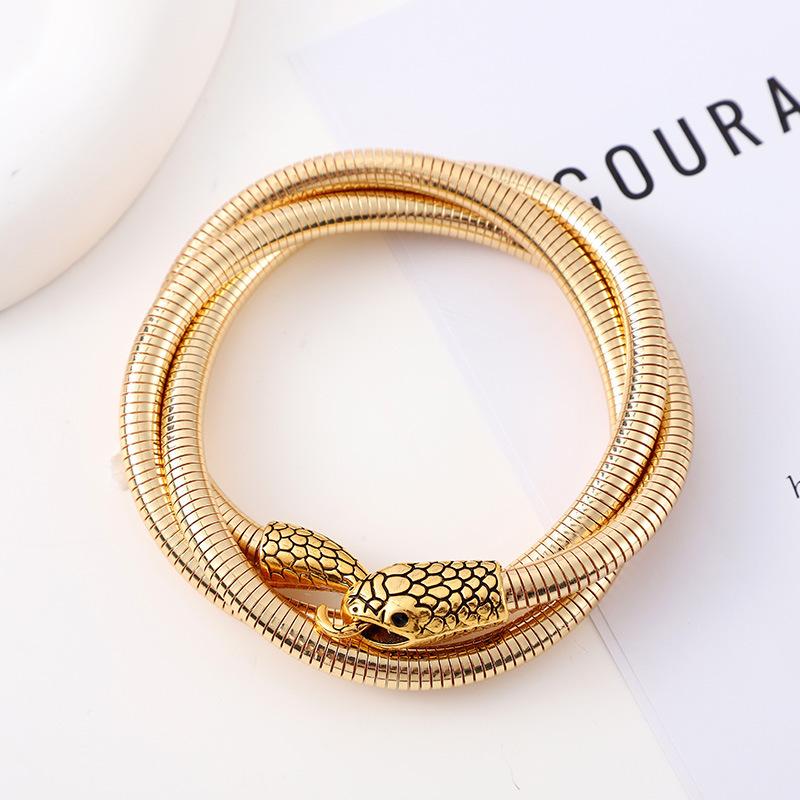 Winding Spirit Snake-Shaped Exaggerated Collar Design Sense Personalized Necklace Exotic Ethnic Style Bracelet Light Luxury High-End Sense Necklace