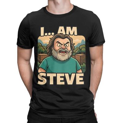 Herren Damen Ich bin Steve Chicken Jockey Lava Chicken Shirt Reine Baumwolle Bedrucktes T-Shirt Oberteil Bekleidung