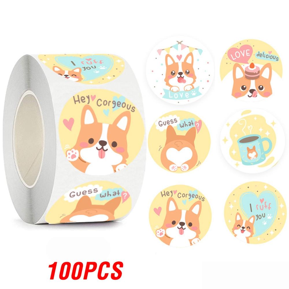 100-500pcs Cute Bear Thank You Sticker Children Sealing Labels Sticker for Gift Envelope Kid Gift Packaging Decorative Stickers
