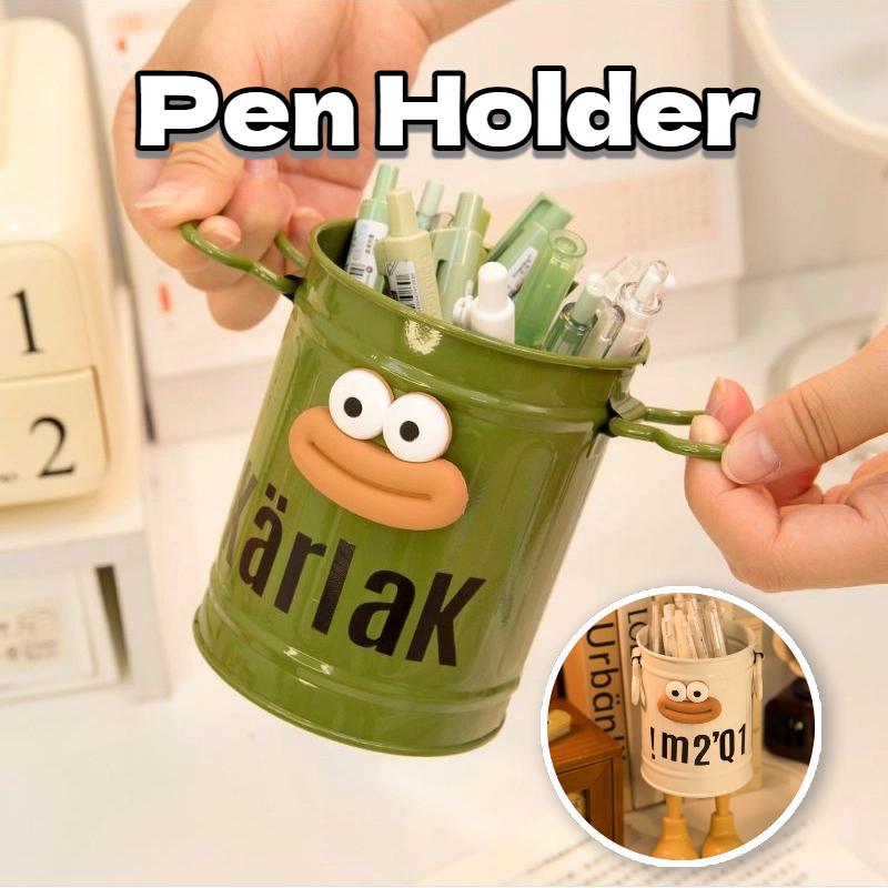 1 Pc Cartoon Pen Holder, Simple Storage Holder, For Office Storage, Desk Storage, Home Study Storage (random Letter Stickers)
