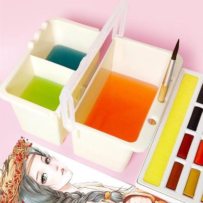 2-in-1 Foldable Brush & Pen Washing Cup - Portable & Durable Water Bucket for Art Students