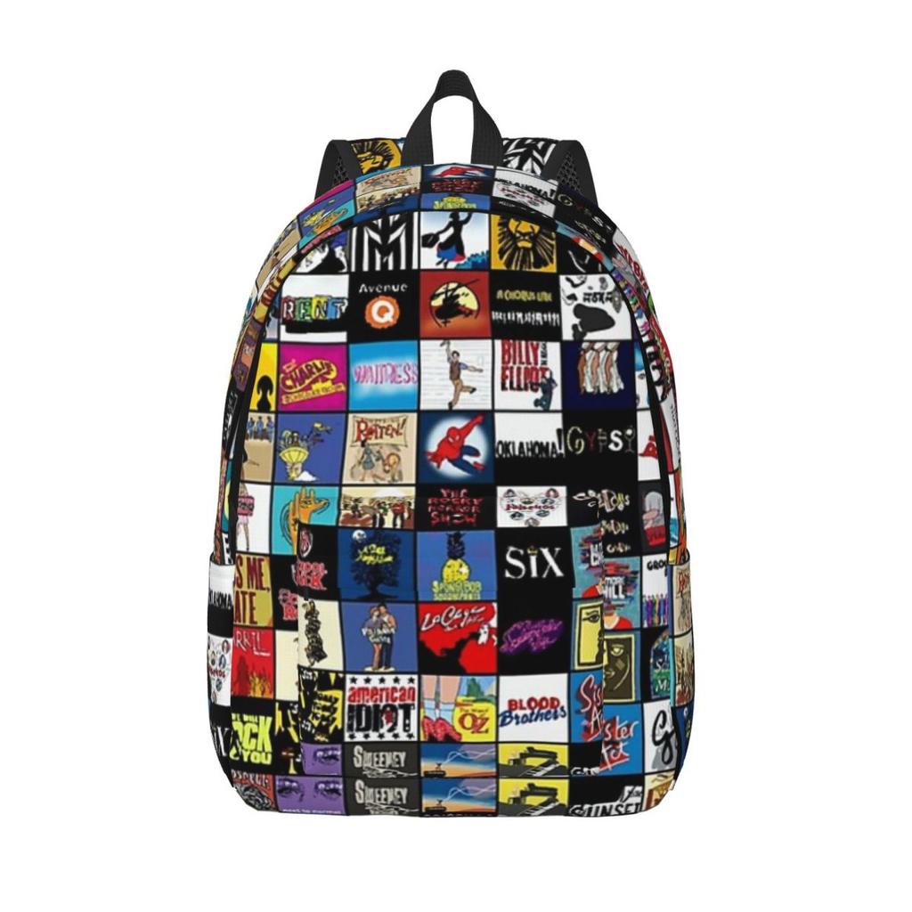 Broadway Musical Theatre Logos - Hand Drawn Backpack Hot Sale Daypack Children BookBag School Bag Shoulder Bags for Men Women