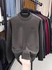Men's Plus Velvet Thick Knit Sweater - High Elasticity, Anti-Pilling, Skin-Friendly, Loose Fit Base Layer for Autumn/Winter