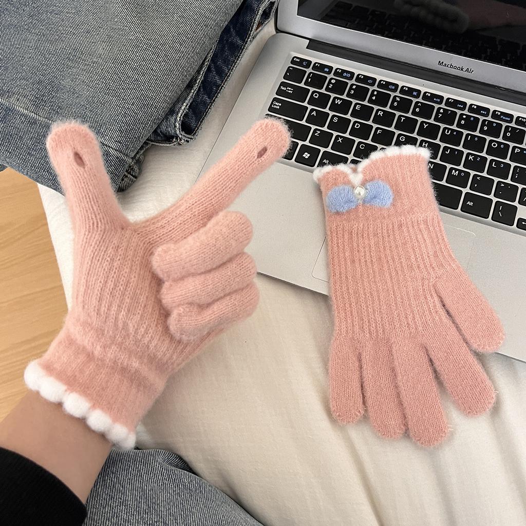 Winter Plus Velvet To Keep Warm and Cold Proof Students' Outdoor Riding Electric Bicycle Five Finger Touch Screen Trend