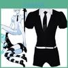 Prachtige Anime Land Of The Lustrous Phosphophyllite Kostuumset In Elegante Zwarte Pak