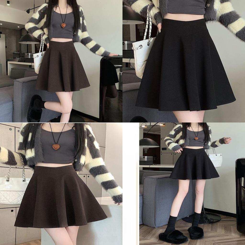 Private Dress Wool Blend Short Skirt With High Waist For Fall Winter Fashion