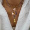 European-American Retro Bronze Necklace with Inlaid Zircon, Multi-pattern Pendants, Gold Electroplated Fish Tail Clavicle Chain