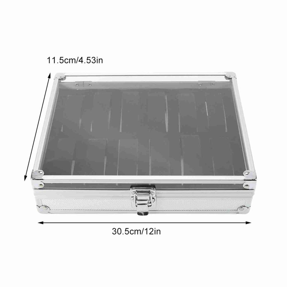 12 Grid Slots Watch Storage Box Aluminum Jewelry Display Box Watch Case Jewelry Storage