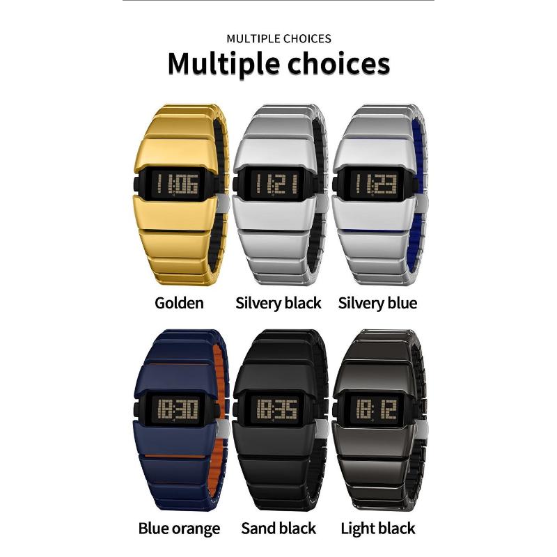 SANDA Luxury Men's Electronic Watch Creative Design Unique Watch Man Casual Sports Multi-functional Wristwatch LED Waterproof ABS Material