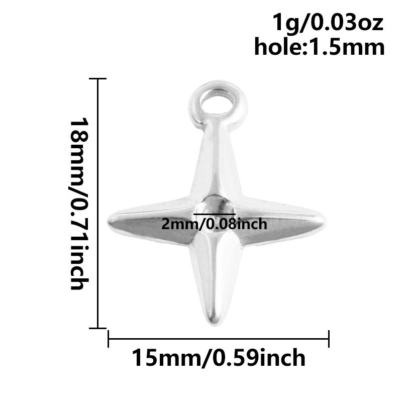 6pcs Steel Color Assorted Pendant Filligree Moon Sun Doji Charm Stainless Steel Charms For Jewelry Making Bracelets DIY Keychain
