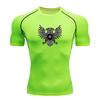 Men's Double Head Eagle Star Print Compression Athletic T-Sh