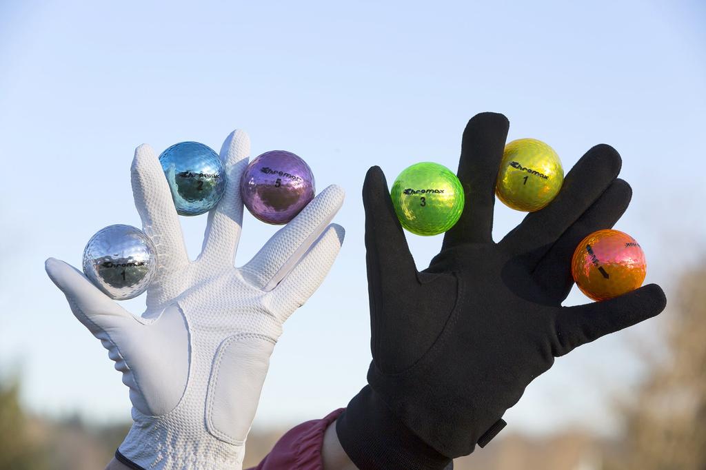 Chromax Metallic M5 Color Mix Golf Balls (Pack of 6) Assorted.