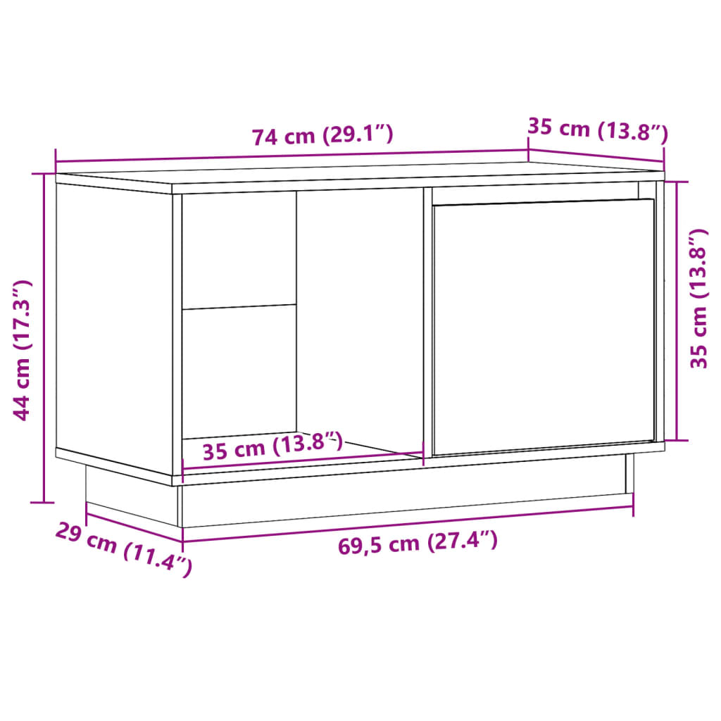 Moderner Minimalistischer TV-Schrank, TV-Schrank Für Das Wohnzimmer, Abmessungen 74x35x44 Cm