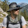 Camouflage Fisherman Hat Wide Brim Mosquito-proof Hat Creative Fishing Sun Cap  Summer