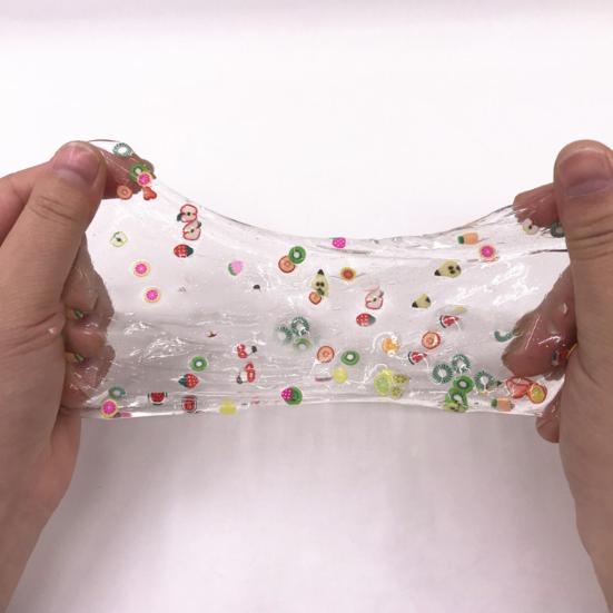Transparent Sliced Fruit Salad Slime Magic Mud Putty Stress Relief Sludge Toy
